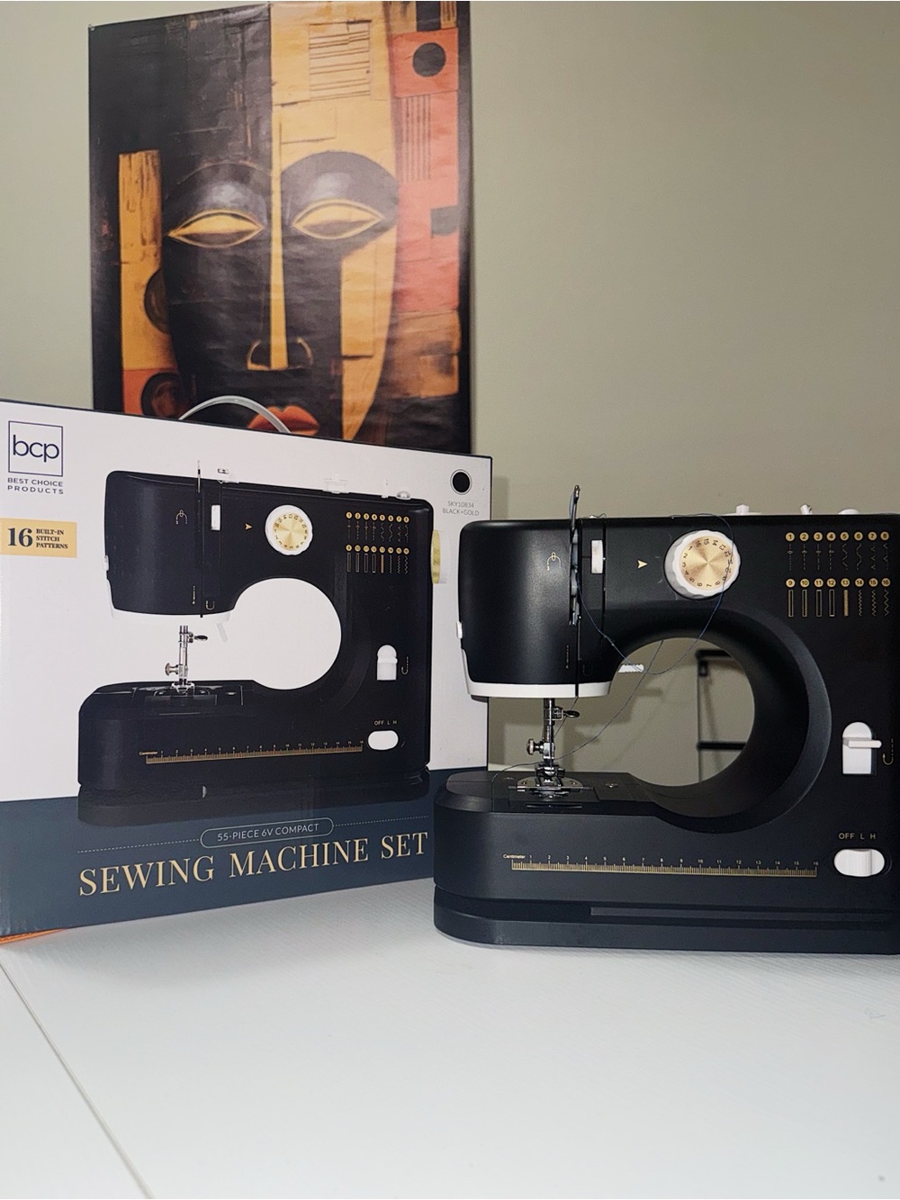 Black Sewing Machine Set - Compact Home Accents